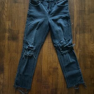 L'AGENCE Black Distressed Skinny Jeans